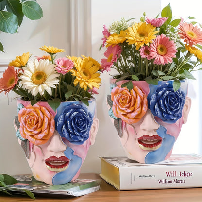 Creative Hand-Painted Rose Flower Pot – Unique Garden Decoration