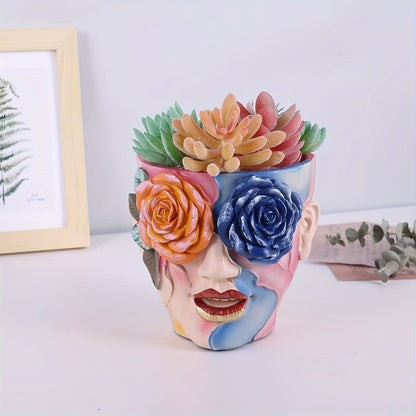 Creative Hand-Painted Rose Flower Pot – Unique Garden Decoration