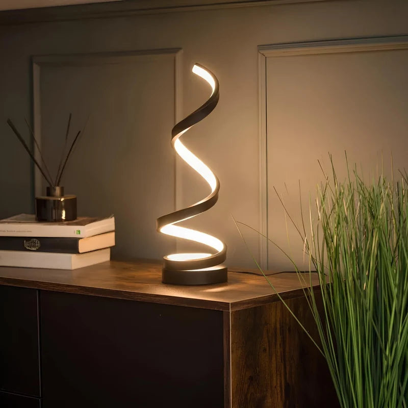 LED Tafellamp met Spiraaldesign – Dimbaar met 3 Lichtkleuren