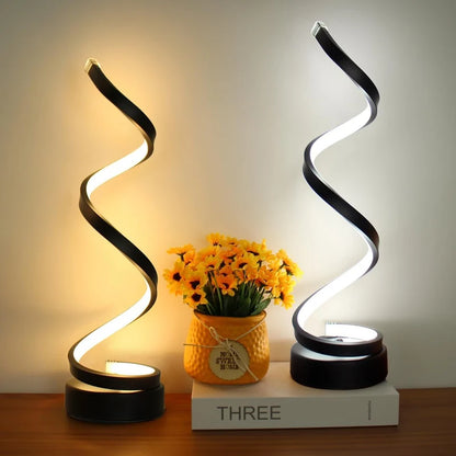 LED Tafellamp met Spiraaldesign – Dimbaar met 3 Lichtkleuren